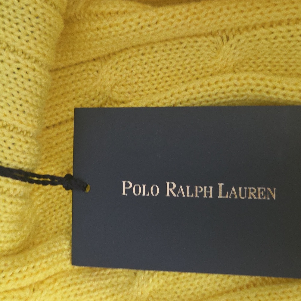 Vintage Bright Yellow Polo By Ralph Lauren 100% Cotton Sweater - Picture 4 of 5